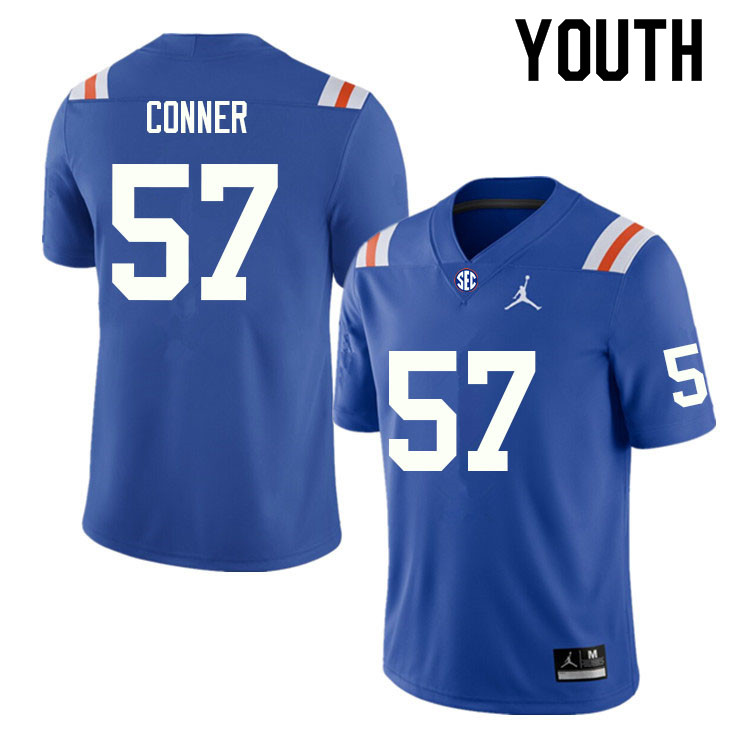 Youth #57 David Conner Florida Gators College Football Jerseys Sale-Throwback